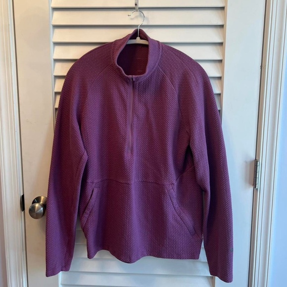 vintage plum (dark pink) LULULEMON at ease quarter-zip pullover sweatshirt [M] - Picture 1 of 5